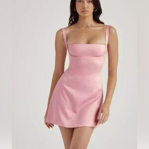 House of CB Pink Satin Mini Dress